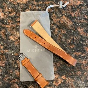 Michele watch band size 18 in brown double wrap